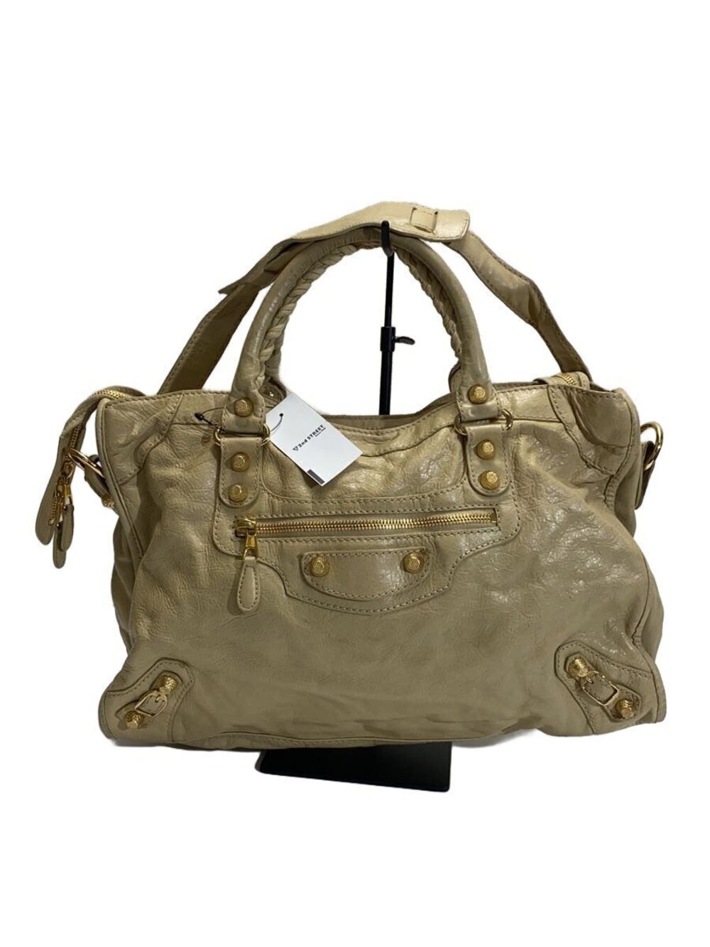 Balenciaga Giant City bag beige crinkled leather